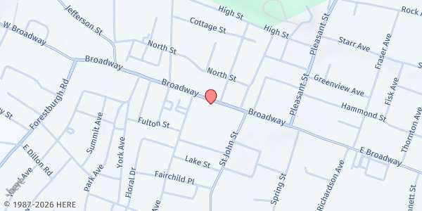 Map showing OPEN TABLE COMMUNITY MEAL at 445 Broadway, Monticello, NY