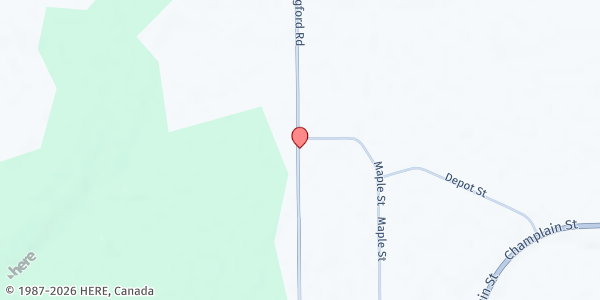 Map showing Mooers Wesleyan Food Pantry at 149 Maple St, Mooers, NY