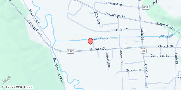 Map showing Moravia Hope Pantry at 66 Aurora Street, Moravia, NY