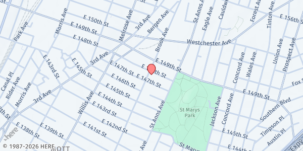 Map showing Path of Blessings at 504 Brook Avenue, Mott Haven, NY