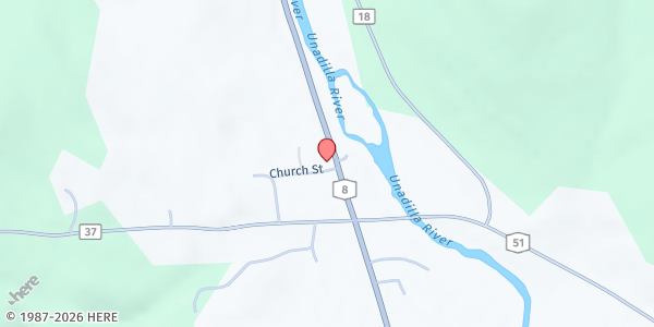 Map showing Mt Upton United Methodist Church at 1739 NYS Hwy 8, Mount Upton, NY