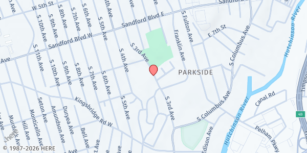 Map showing Benjamin Turner Food Pantry at 624 South Third Avenue, Mount Vernon, NY