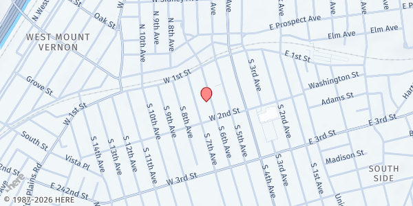 Map showing Grace Baptist Church at 52 South 6th Ave, Mount Vernon, NY