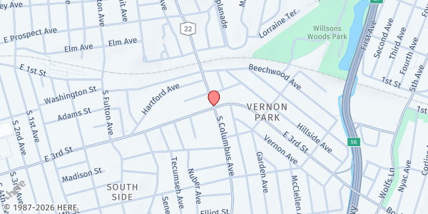 Map showing Mount Olive Church - FP at 60-62 Martin Luther King Boulevard, Mount Vernon, NY