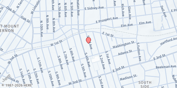 Map showing NEW LIFE FELLOWSHIP CHURCH FOOD PANTRY at 16 SOUTH THIRD AVENUE, MOUNT VERNON, NY