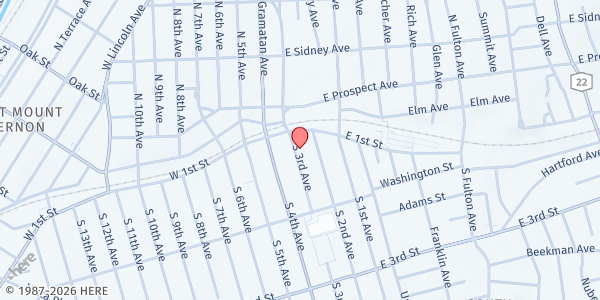 Map showing The Temple Of Restoration - Mount Vernon at 17 South 3rd Avenue, Mount Vernon, NY