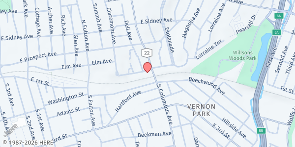 Map showing Upon This Rock Ministries FP at 60 Claremont Place, Mount Vernon, NY