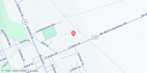 Map showing Mt Morris PUP inside closed Save-A-Lot at 15 E State Street, Mt Morris, NY