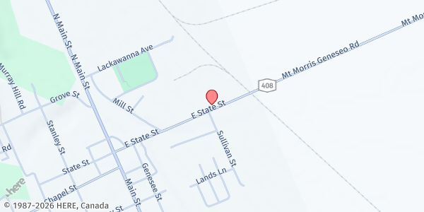 Map showing Mt. Morris Save-A-Lot PUP at 15 E State Street, Mt. Morris, NY