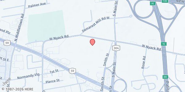 Map showing People to People Food Pantry at 121 W. Nyack Rd., Nanuet, NY