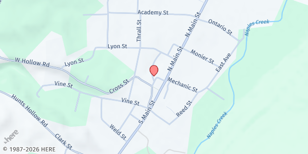 Map showing Naples Open Cupboard at 11 Tobey St., Naples, NY