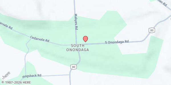 Map showing Navarino Community Food Pantry at 4389 S. Onondaga Rd., Nedrow, NY