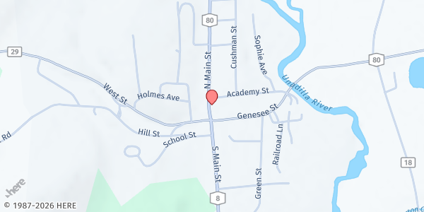 Map showing St. Theresa of the Infant Jesus at 24 N Main St, New Berlin, NY