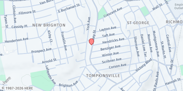 Map showing CHASI MFP - Jersey St. & Hendricks Avenue at 348 Jersey Street, New Brighton, NY