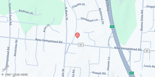 Map showing Clarkstown Senior Center at 484 New Hempstead Rd, New City, NY