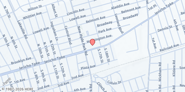 Map showing ICNA Relief USA Programs, Inc. - New Hyde Park at 1529 Jericho Turnpike, New Hyde Park, NY