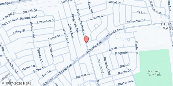 Map showing Notre Dame Parish at 1 Aberdeen Rd., New Hyde Park, NY