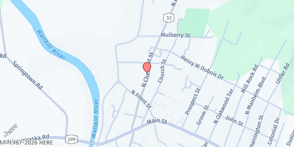 Map showing FAMILY OF NEW PALTZ FOOD PANTRY at 51 North Chestnut Street, New Paltz, NY