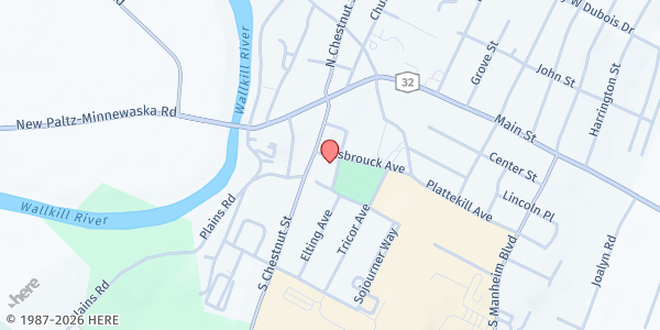 Map showing St. Joseph's Food Pantry at 34 South Chestnut Street, New Paltz, NY