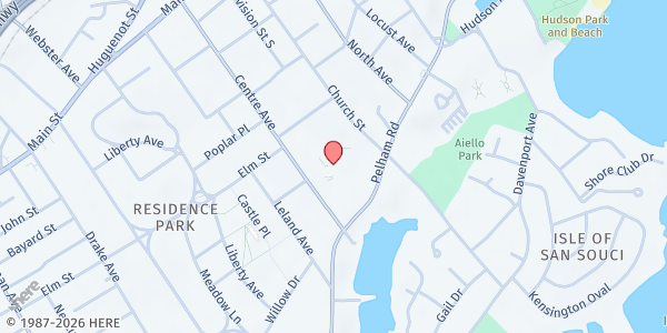 Map showing Isaac Young Middle School at 270 Centre Avenue, New Rochelle, NY