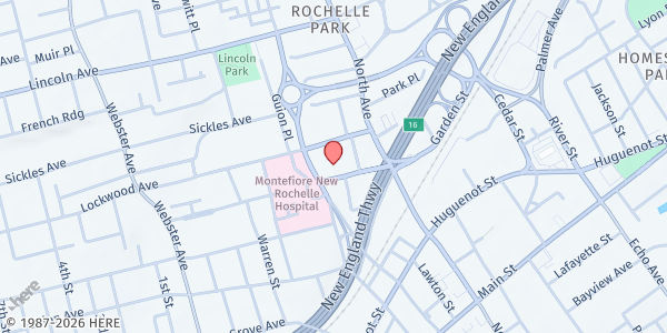 Map showing Montefiore New Rochelle Hospital WIC Office at 175 Memorial Hwy - Suite LL5, New Rochelle, NY
