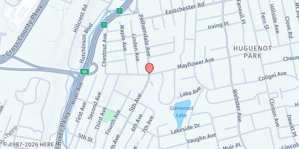 Map showing Parkside Place at 550 Fifth Avenue, New Rochelle, NY