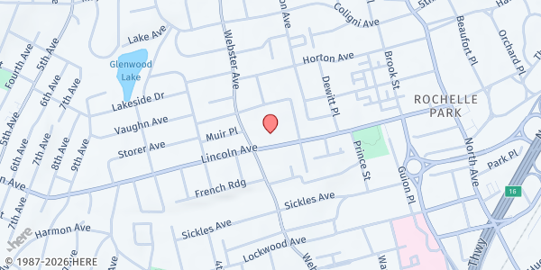 Map showing Shiloh Baptist Church at 185 LINCOLN AVENUE, NEW ROCHELLE, NY