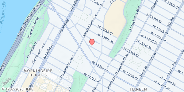 Map showing African Services Committee Food Pantry at 429 WEST 127TH STREET, NEW YORK, NY