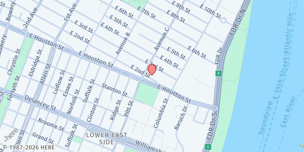 Map showing Barrier Free Living - Main Location at 270 E 2nd St., New York, NY