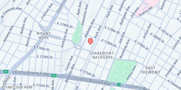 Map showing BRONX FULL GOSPEL TABERNACLE, INC. at 4221 Park Ave, New York, NY
