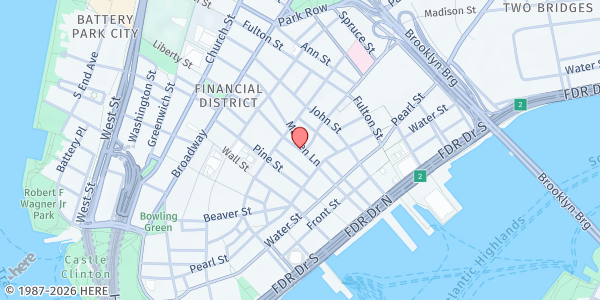 Map showing Catholic Charities Community Services of New York - Main Office at 80 Maiden Lane, New York, NY