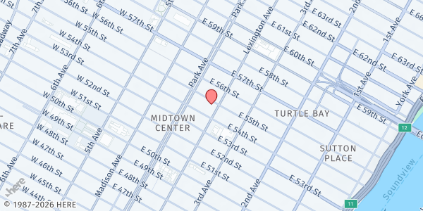 Map showing Central Synagogue at 652 Lexington Avenue, New York, NY