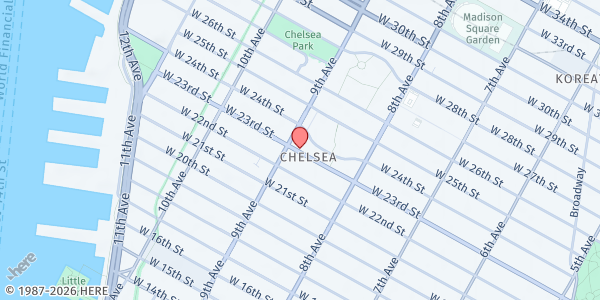 Map showing Chelsea Farmers' Market at 351 W 23rd Street, New York, NY