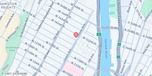 Map showing Communities for Healthy Food @ WHGA at 625 Malcolm X Blvd, New York, NY