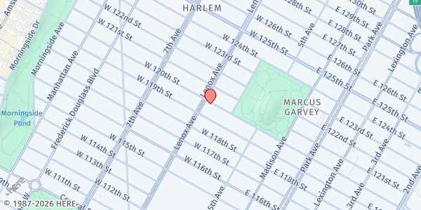Map showing Community Fridge 120th MMM at 86 West 120th Street, New York, NY