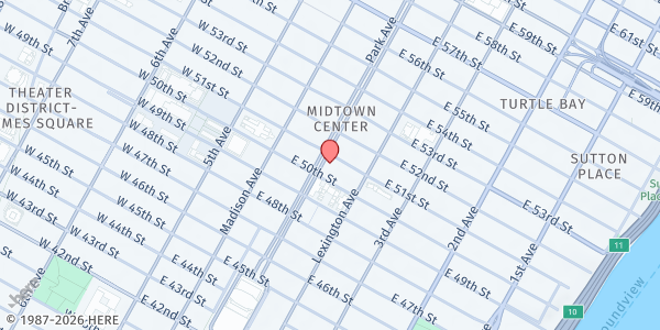 Map showing Crossroads Community Services at 108 E. 51 St., New York, NY