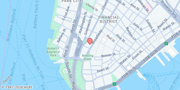 Map showing Food Bank For New York City - Main Office at 39 Broadway, 10th Floor, New York, NY