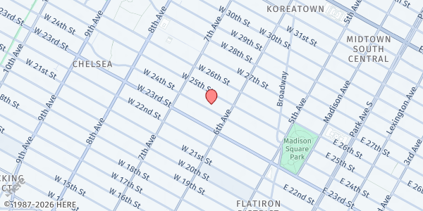 Map showing Gay Men's Health Crisis at 119 W 24th St., New York, NY