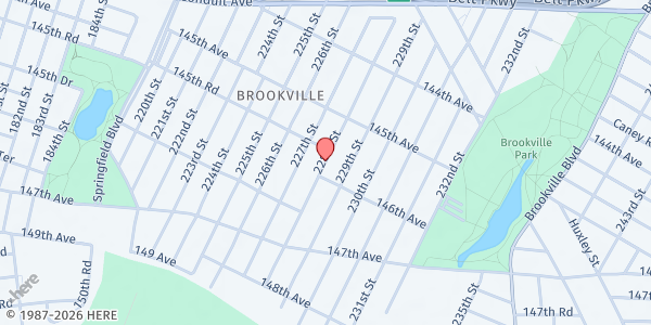 Map showing Gethsemane Soul Saving Station at 145-41 228th Street, New York, NY