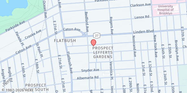 Map showing Goshen Temple of SDA at 2414 Church Ave, New York, NY