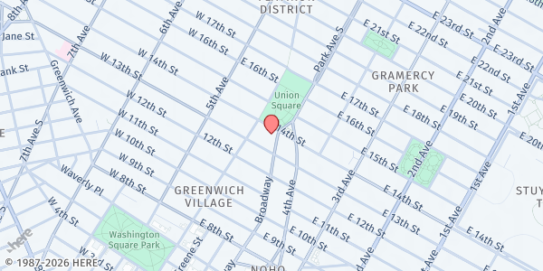 Map showing Grand Central Food Program, Union Square at 853 Broadway, New York, NY