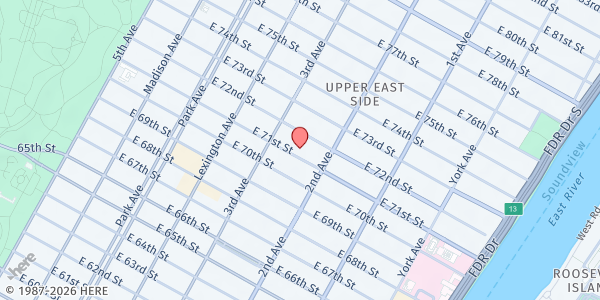 Map showing Griffy's grocery - Carson Hall at 221 E 71st St, Carson Hall 106, New York, NY
