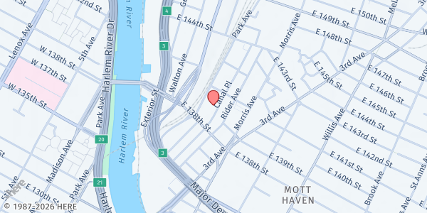Map showing Hunt's Point Community Fridge at 15 Canal Place, New York, NY