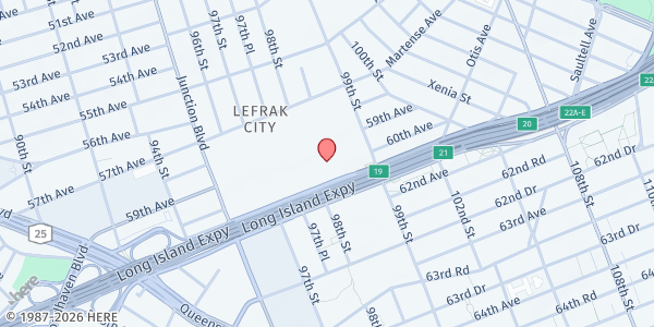 Map showing Lefrak City Jewish Center, Inc. at 98-15 Horace Harding Expy, New York, NY