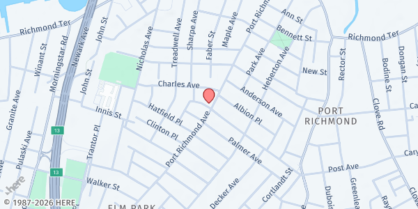 Map showing Meals on Wheels of Staten Island at 304 Port Richmond Ave, New York, NY