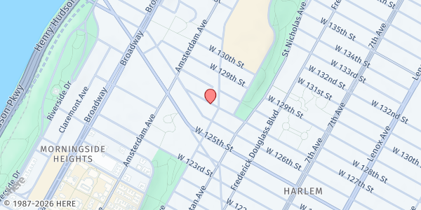 Map showing Missionaries of Charity - Harlem at 406 W 127th St, New York, NY