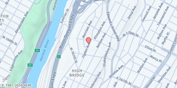 Map showing MOSAIC BEACON COMMUNITY CENTER at 1257 OGDEN AVENUE, New York, NY