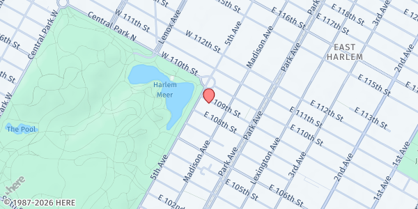 Map showing New York Common Pantry at 8 EAST 109TH STREET, New York, NY