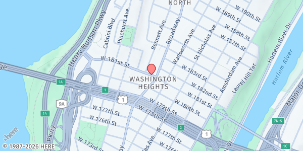 Map showing NYC Love Kitchen 20 Cumming St. at 20 Cumming St, New York, NY