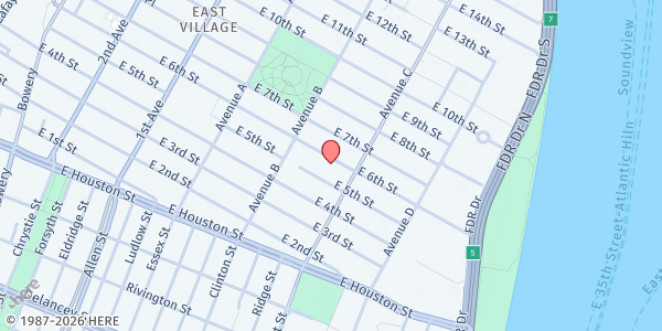 Map showing One Love Community Fridge - Sixth Street at 638 East 6th Street, New York, NY